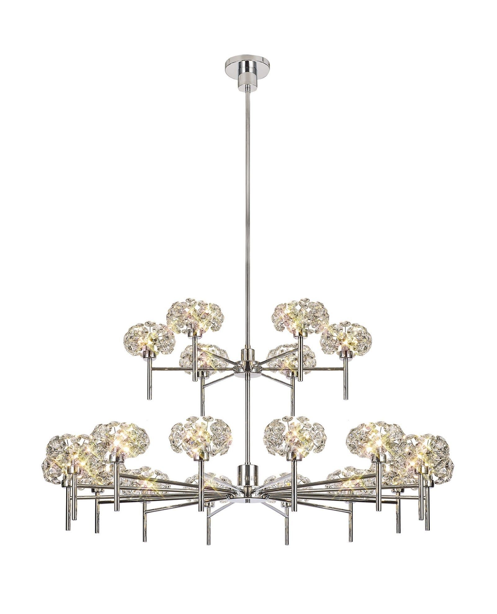 Cassis/Sophia 20 Light G9 2-Tier Light With Polished Chrome And Crystal Shade
