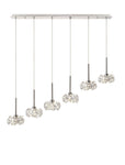 Cassis/Sophia 6 Light G9 2m Linear Pendant With Polished Chrome And Crystal Shade