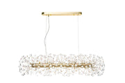 Sophia Oblong Linear Pendant 10/14 Light G9 French Gold/Crystal, Chrome/Crystal
