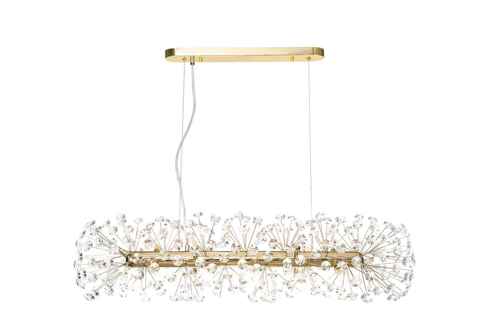 Sophia Oblong Linear Pendant 10/14 Light G9 French Gold/Crystal, Chrome/Crystal