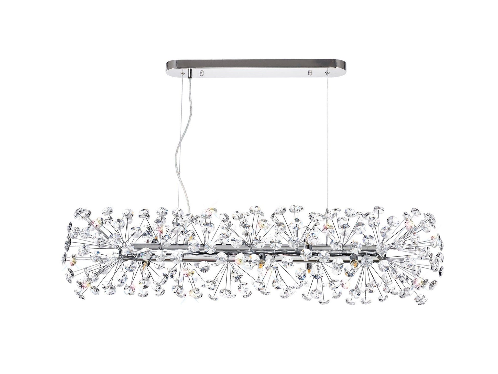 Sophia Oblong Linear Pendant 10/14 Light G9 French Gold/Crystal, Chrome/Crystal