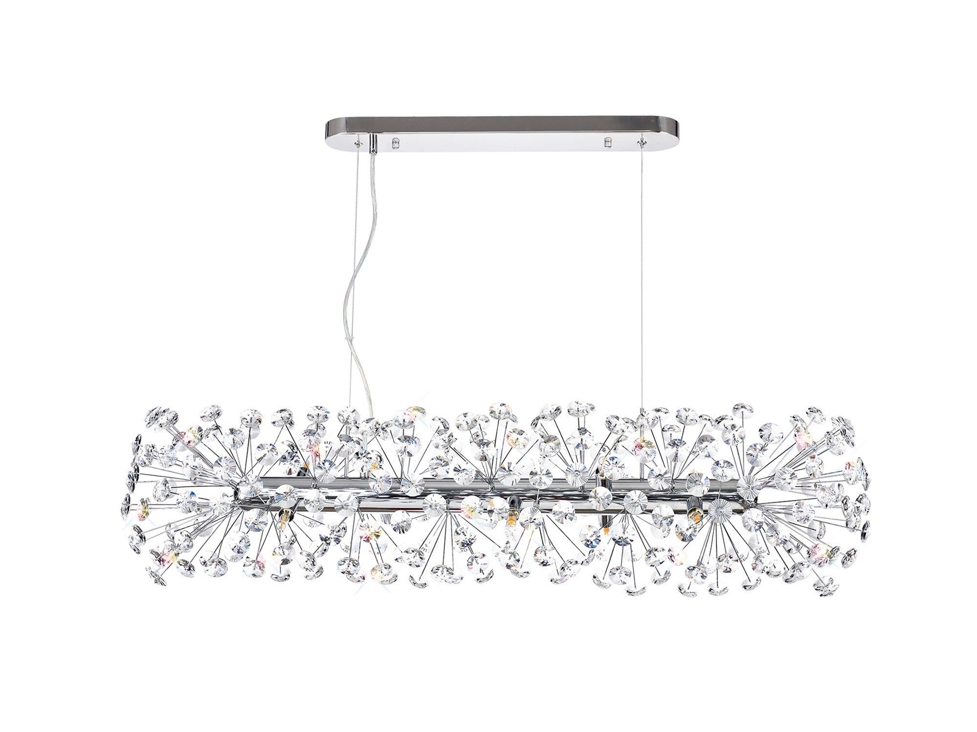 Sophia Oblong Linear Pendant 10/14 Light G9 French Gold/Crystal, Chrome/Crystal