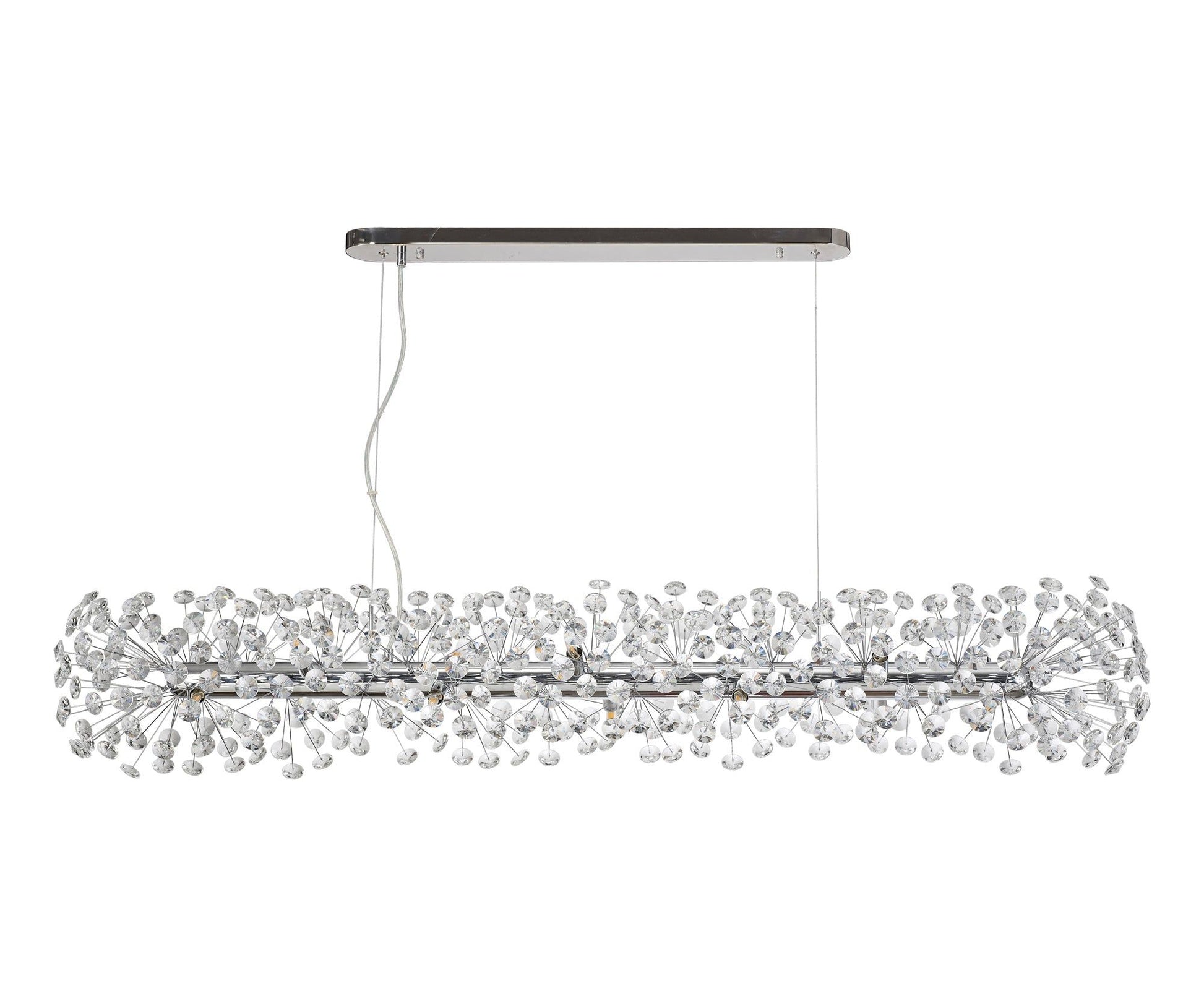 Sophia Oblong Linear Pendant 10/14 Light G9 French Gold/Crystal, Chrome/Crystal