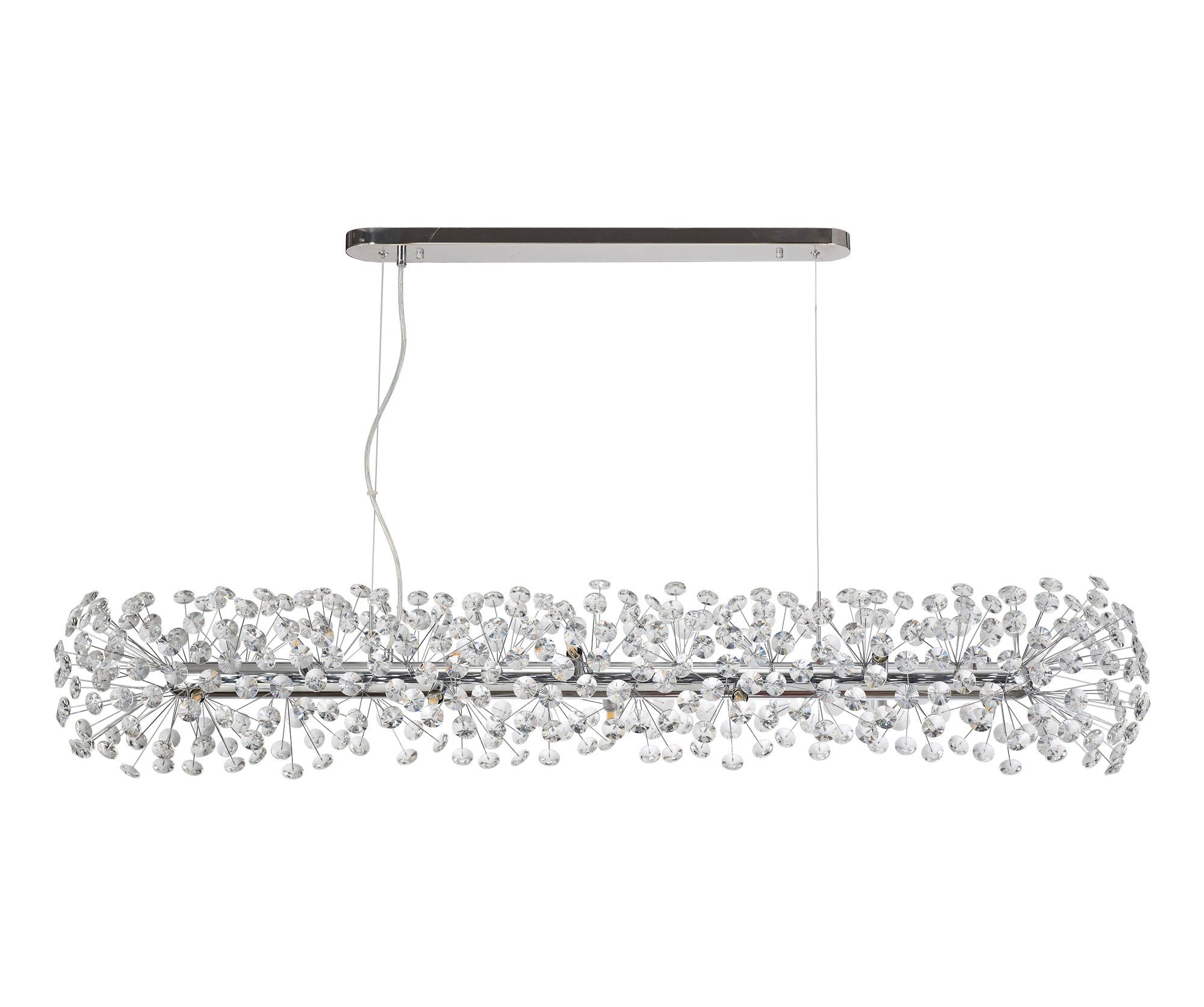 Sophia Oblong Linear Pendant 10/14 Light G9 French Gold/Crystal, Chrome/Crystal
