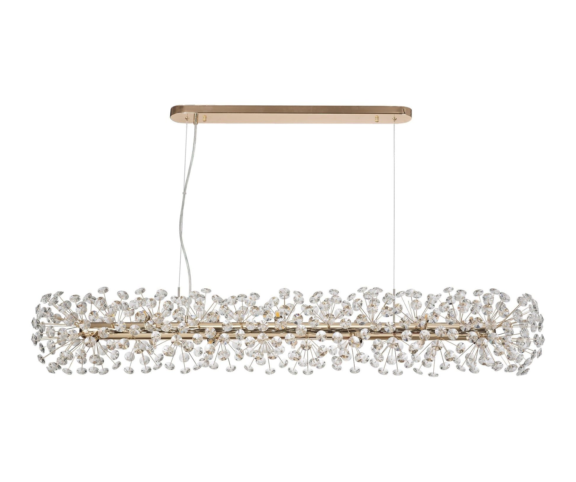Sophia Oblong Linear Pendant 10/14 Light G9 French Gold/Crystal, Chrome/Crystal