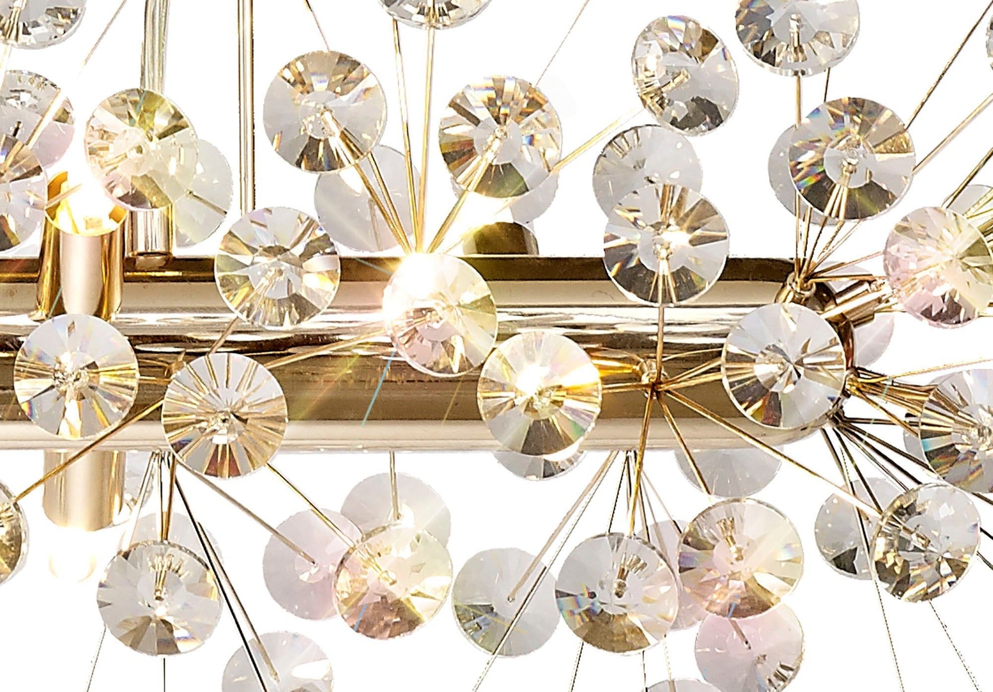 Sophia Oblong Linear Pendant 10/14 Light G9 French Gold/Crystal, Chrome/Crystal