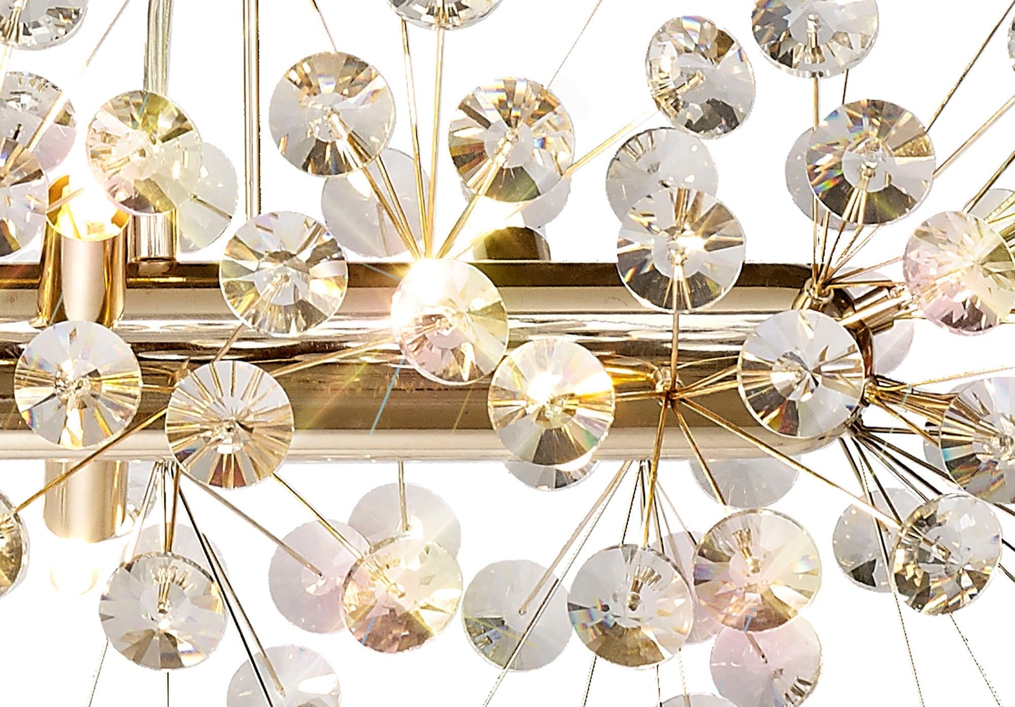 Sophia Oblong Linear Pendant 10/14 Light G9 French Gold/Crystal, Chrome/Crystal