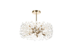 Sophia Semi-Flush Pendant 8 Light G9 French Gold/Crystal, Chrome/Crystal