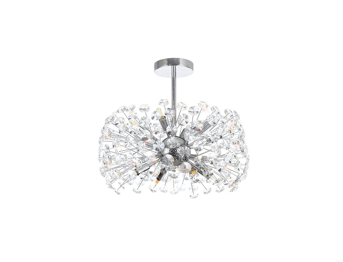 Sophia Semi-Flush Pendant 8 Light G9 French Gold/Crystal, Chrome/Crystal