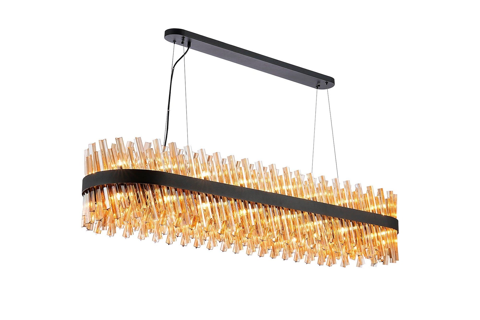 Bellina 36 Lt Oblong Pendant Black Amber