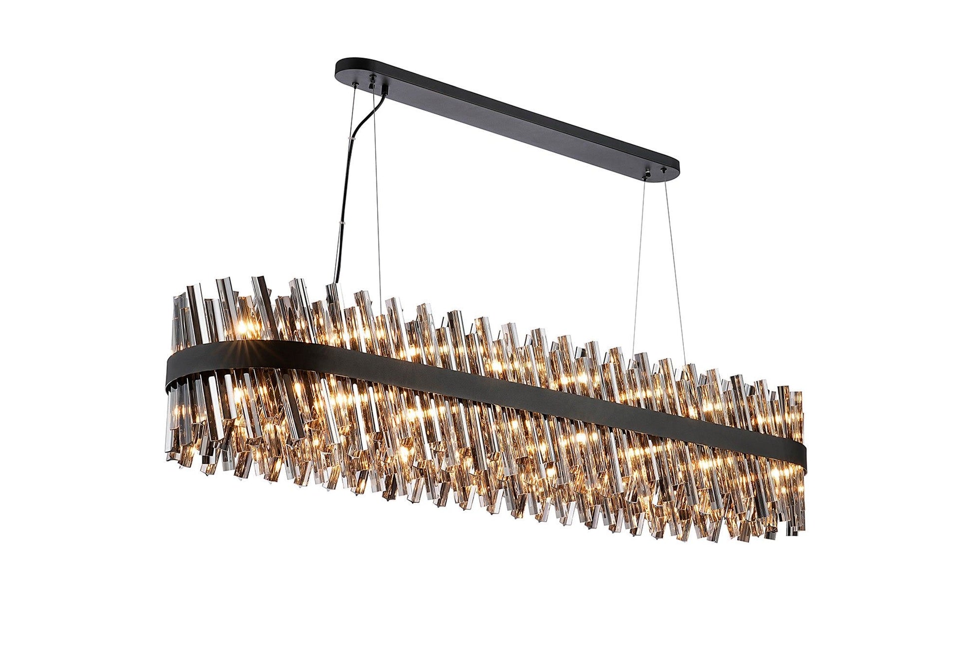 Bellina 36 Lt Oblong Pendant Black Smoke