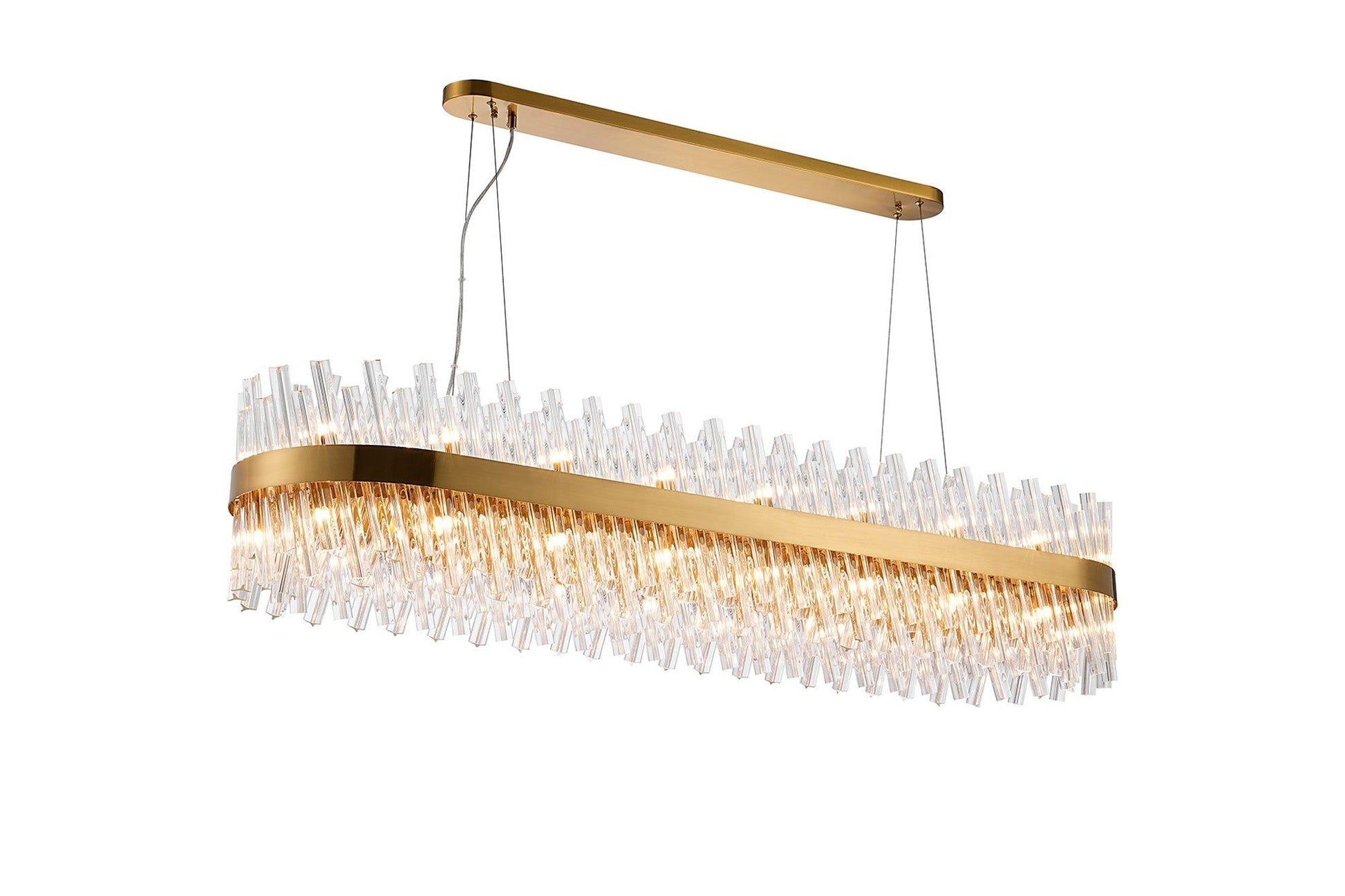 Bellina 36 Lt Oblong Pendant Brass Clear