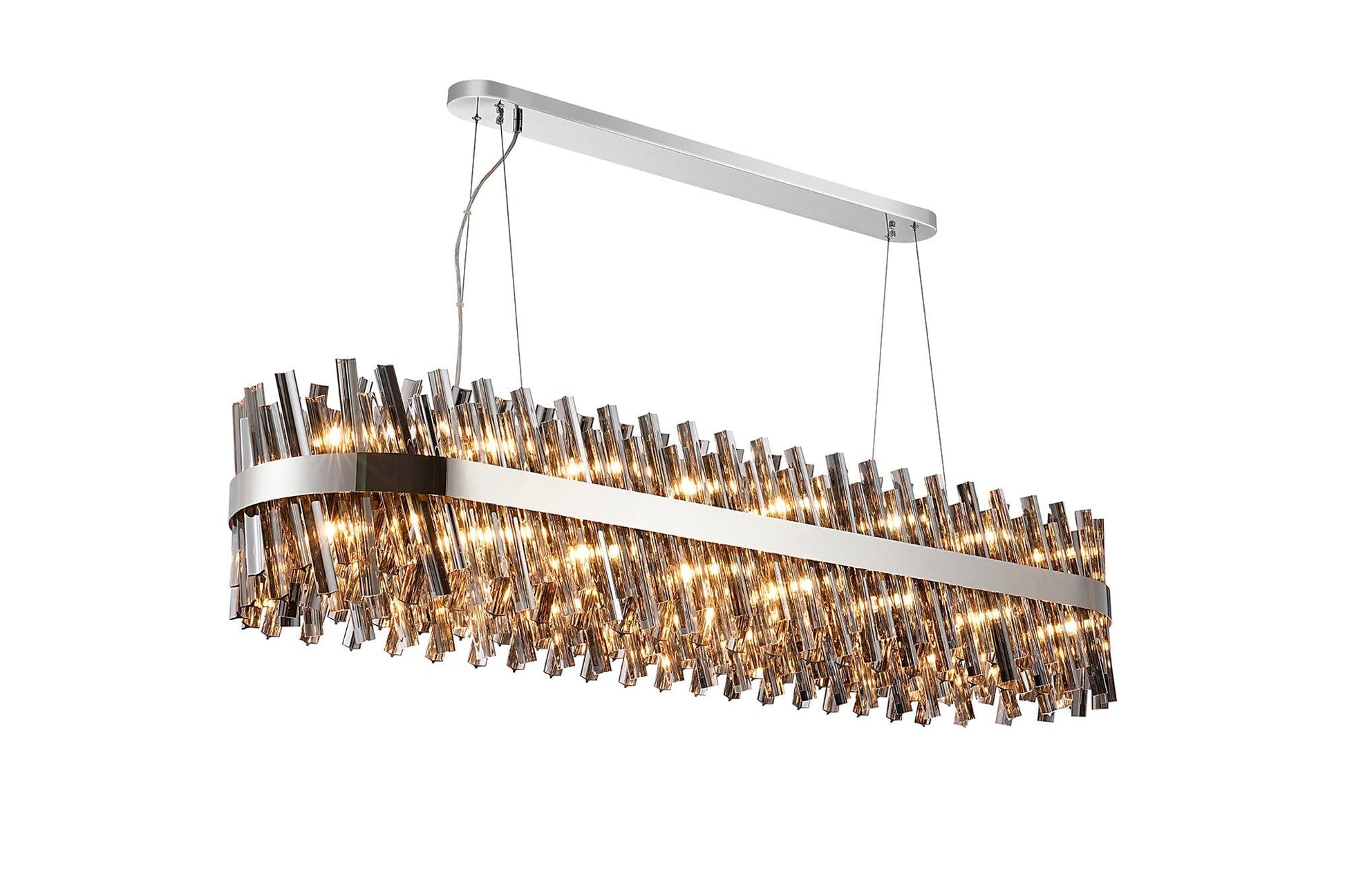 Bellina 36 Lt Oblong Pendant Nickel Smoke
