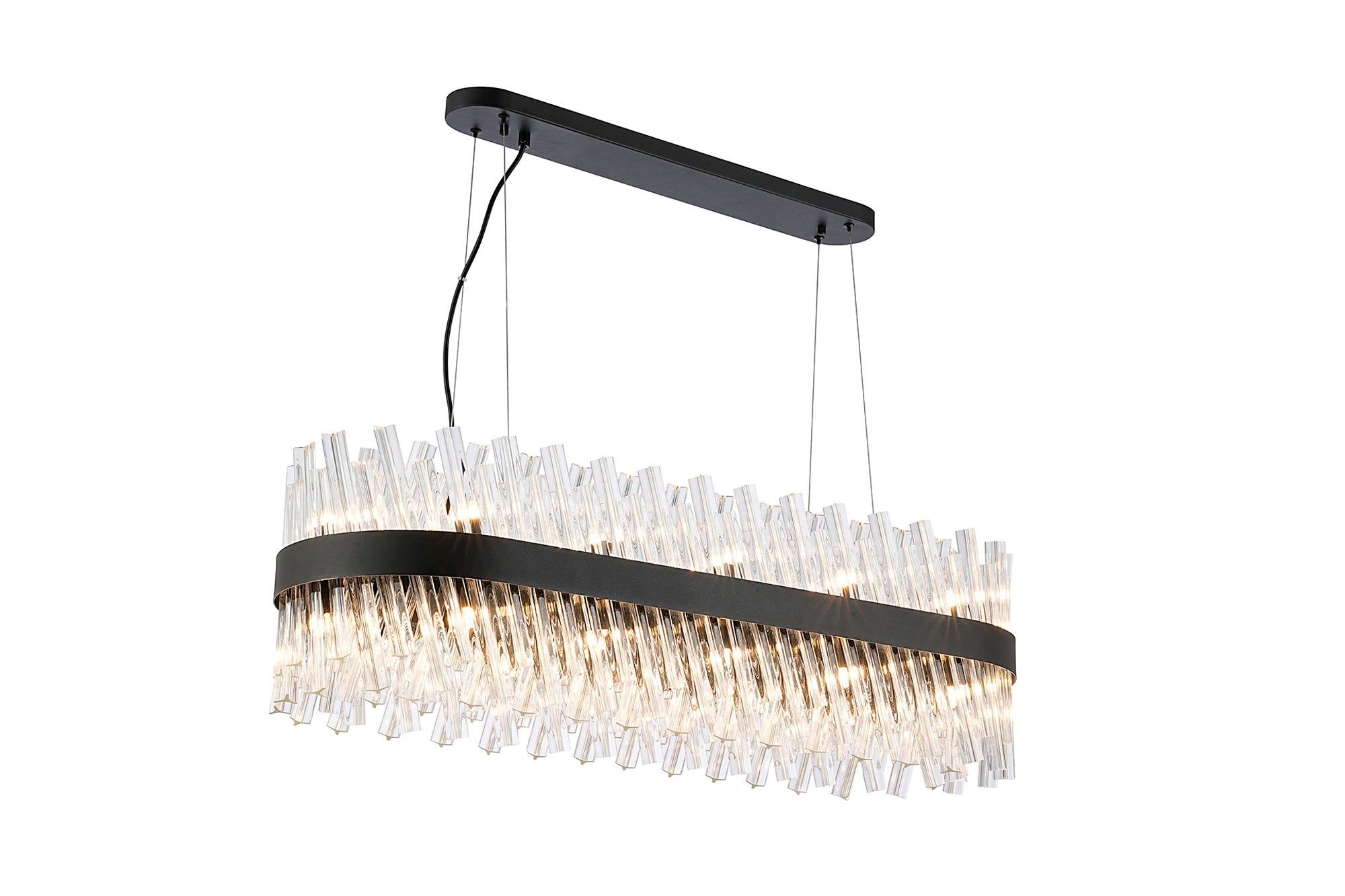 Bellina 24 Lt Oblong Pendant Black Clear