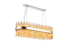Bellina 24 Lt Oblong Pendant Nickel Amber