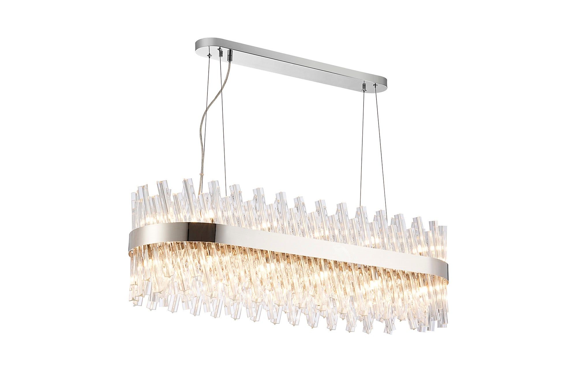 Bellina 24 Lt Oblong Pendant Nickel Clear