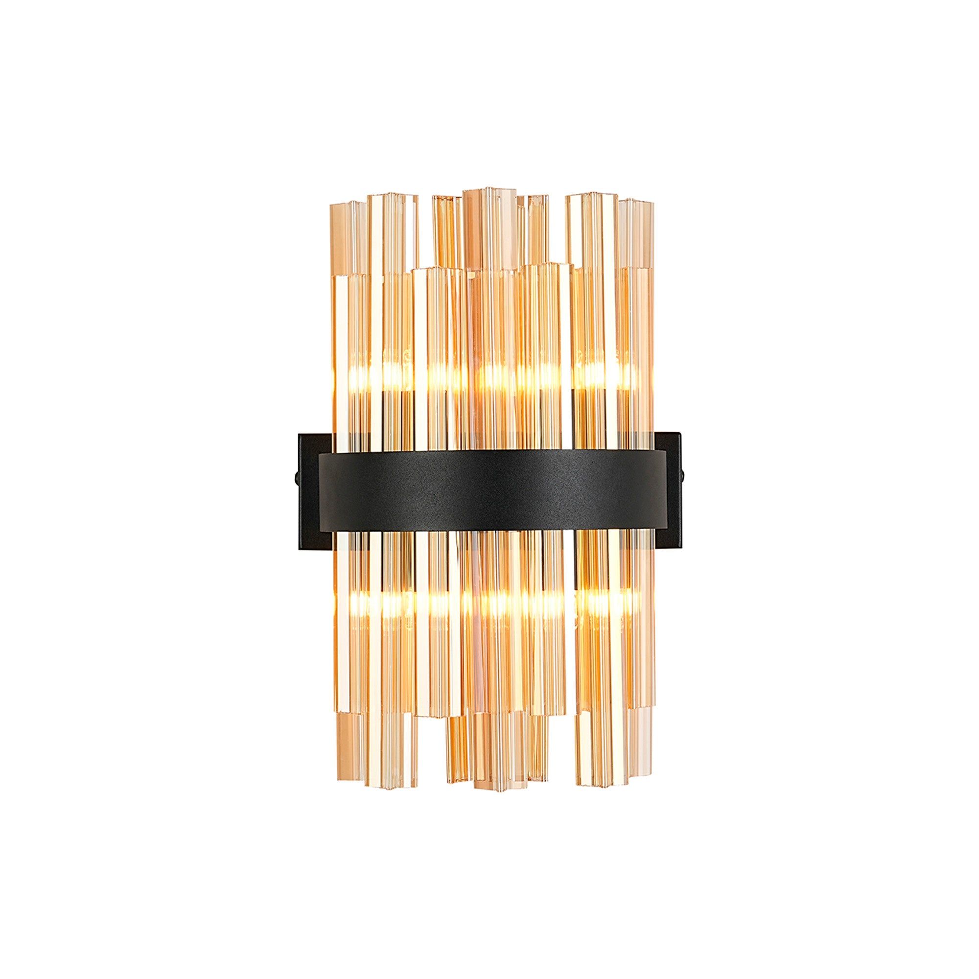 Bellina 4Lt Wall Light Black Amber