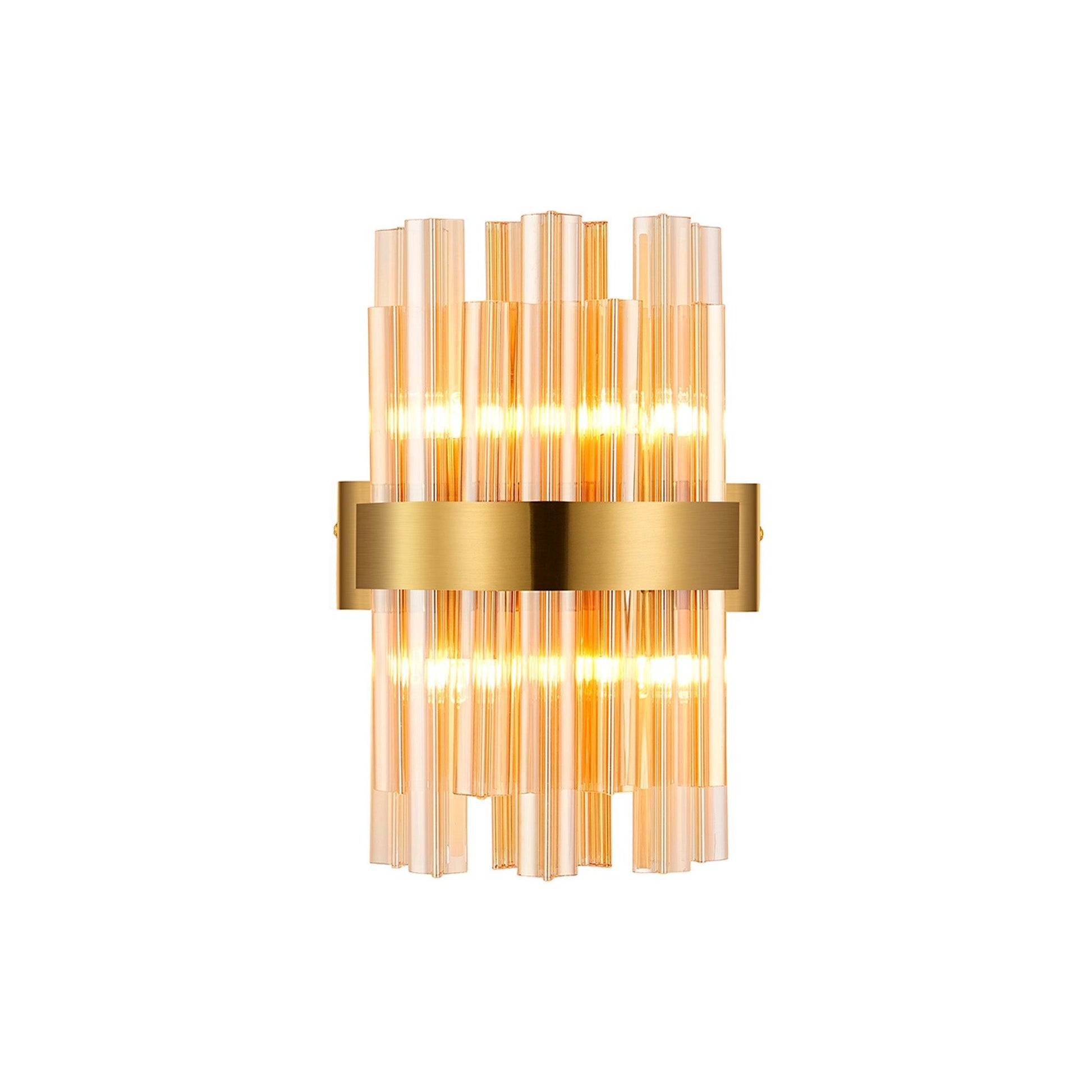 Bellina 4Lt Wall Light Brass Amber