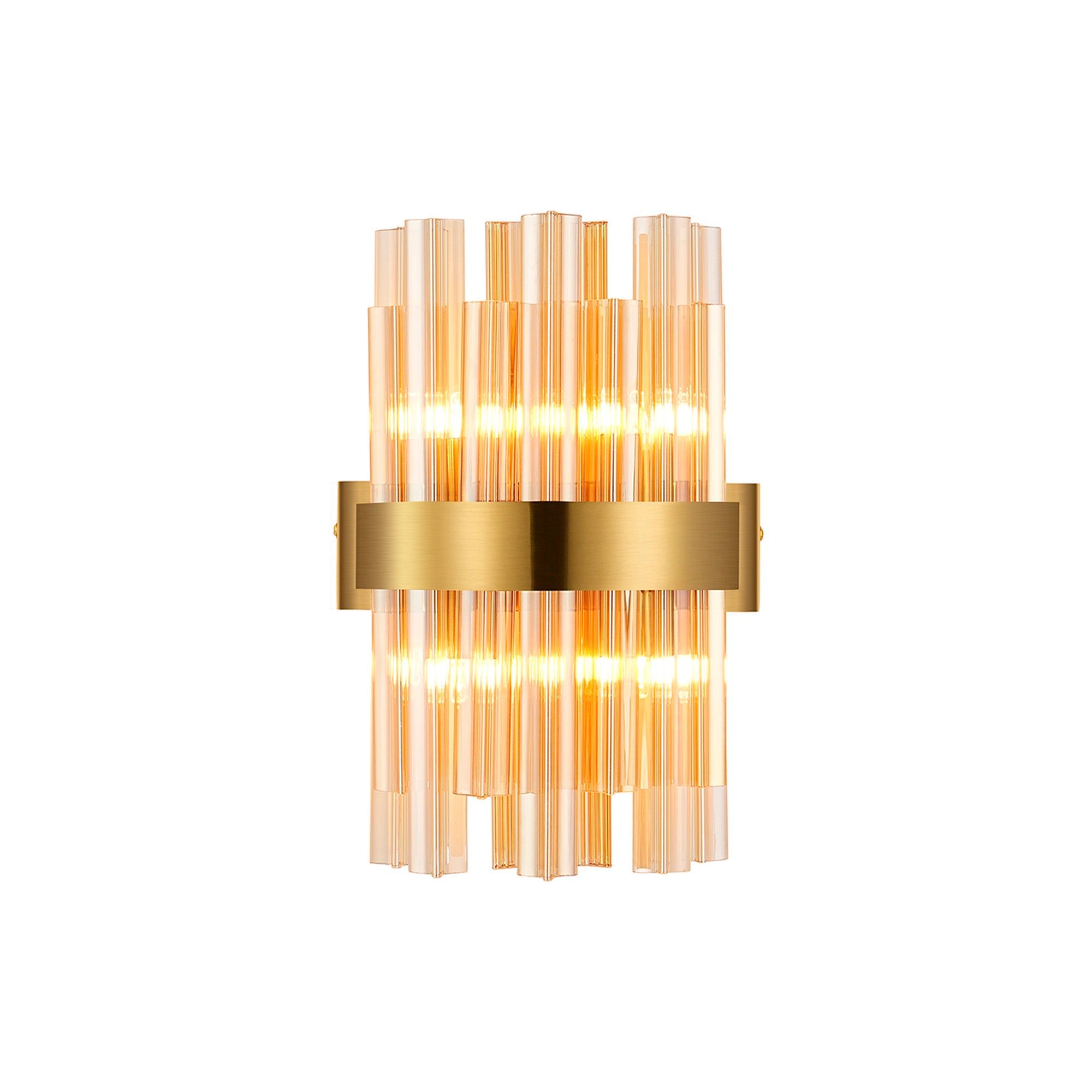 Bellina 4Lt Wall Light Brass Amber