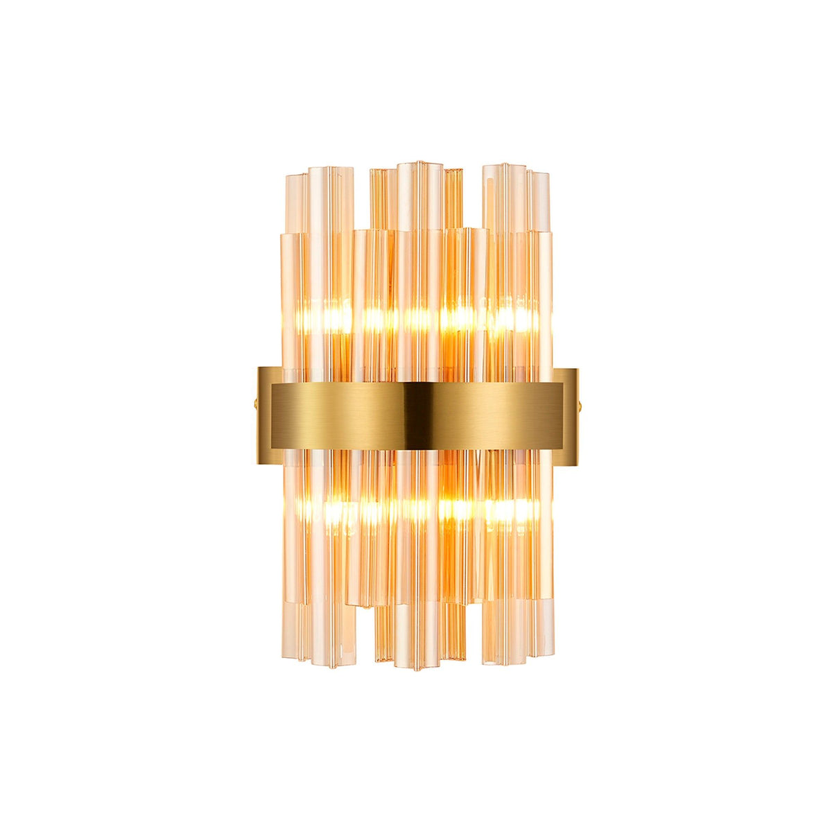 Bellina 4Lt Wall Light Brass Amber
