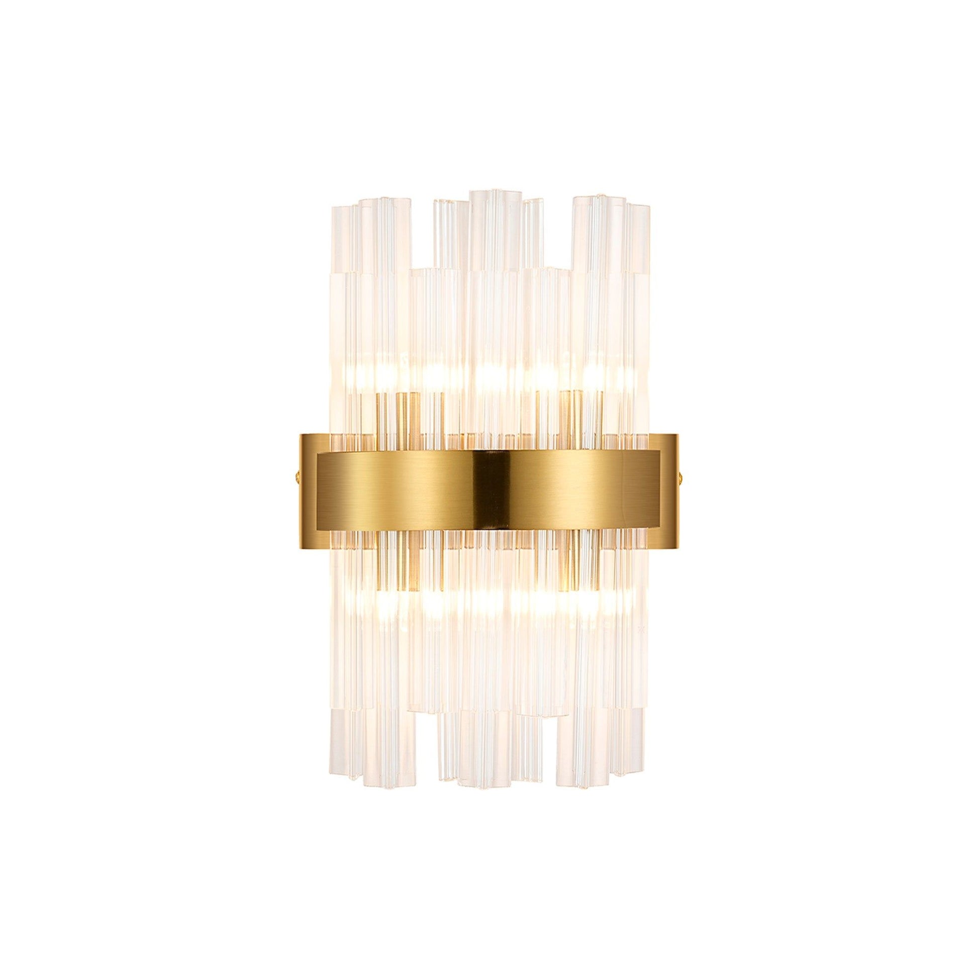 Bellina 4Lt Wall Light Brass Clear