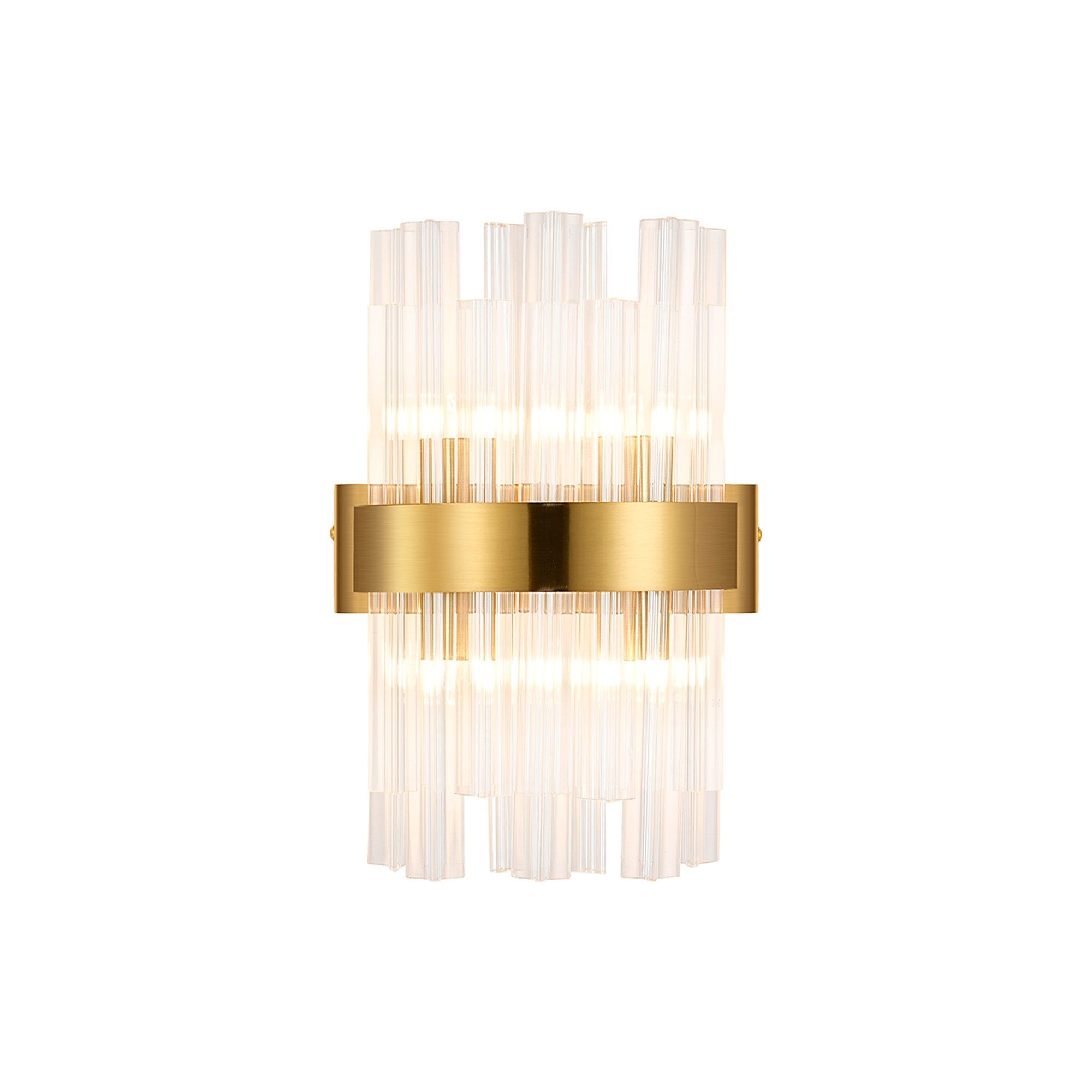 Bellina 4Lt Wall Light Brass Clear