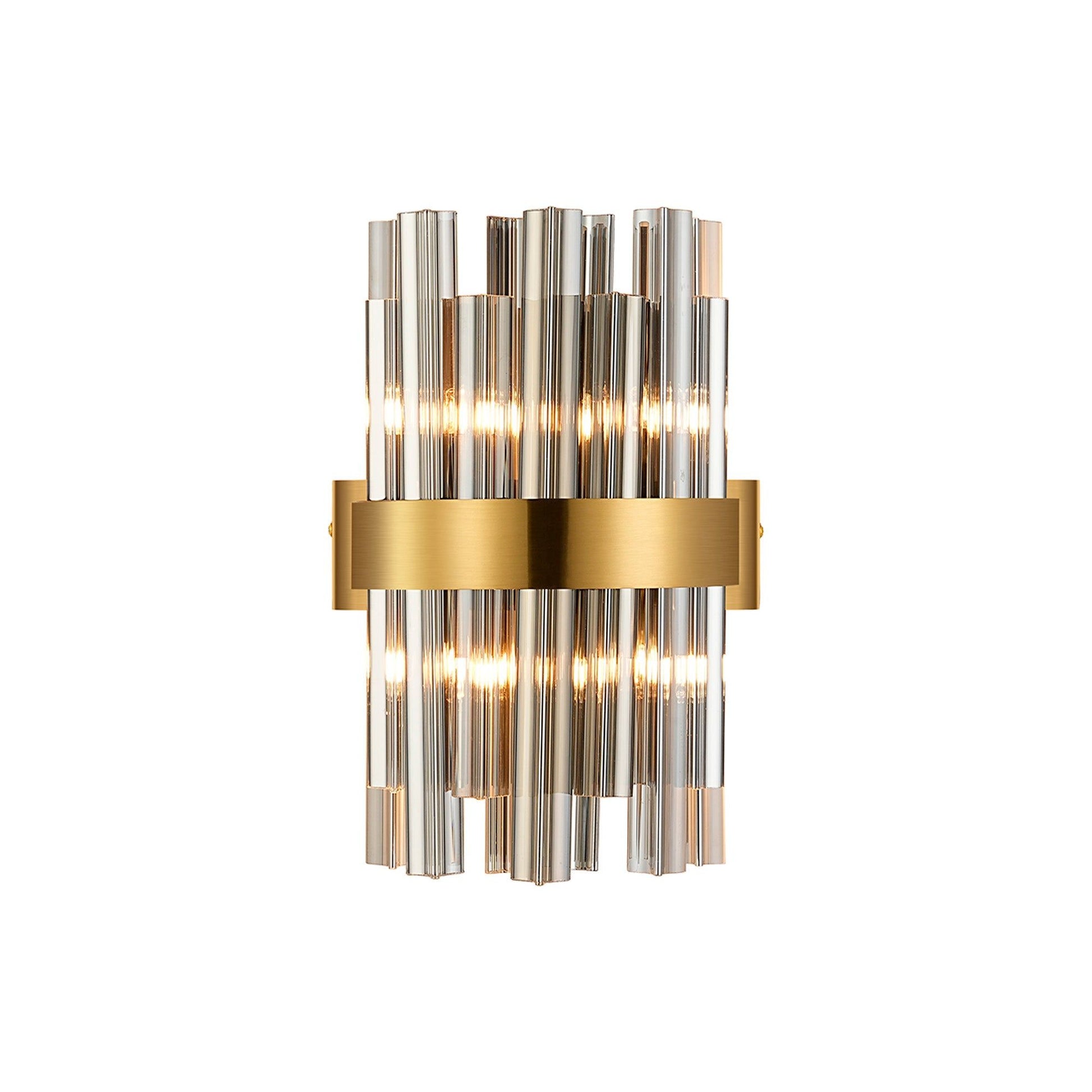 Bellina 4Lt Wall Light Brass Smoke