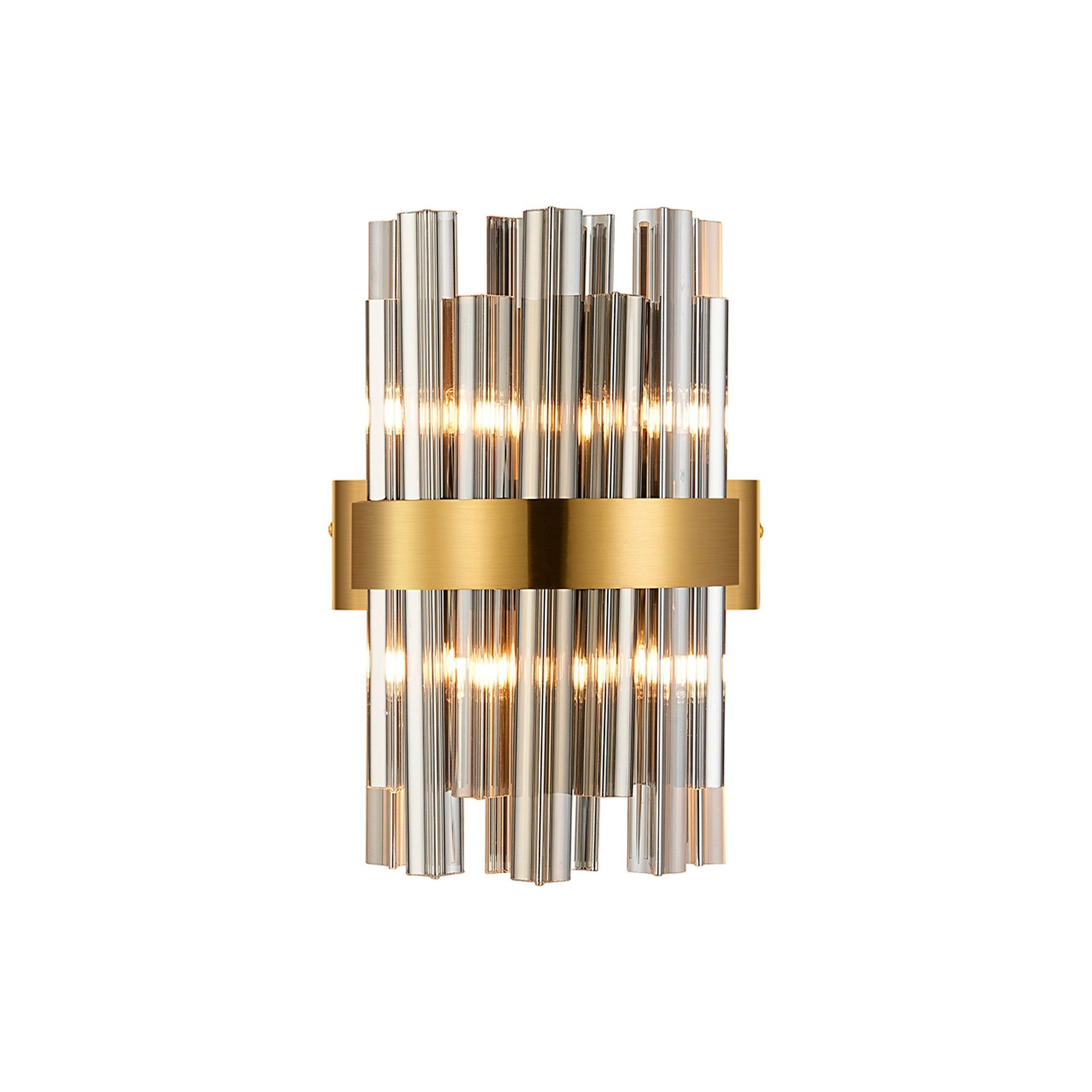 Bellina 4Lt Wall Light Brass Smoke