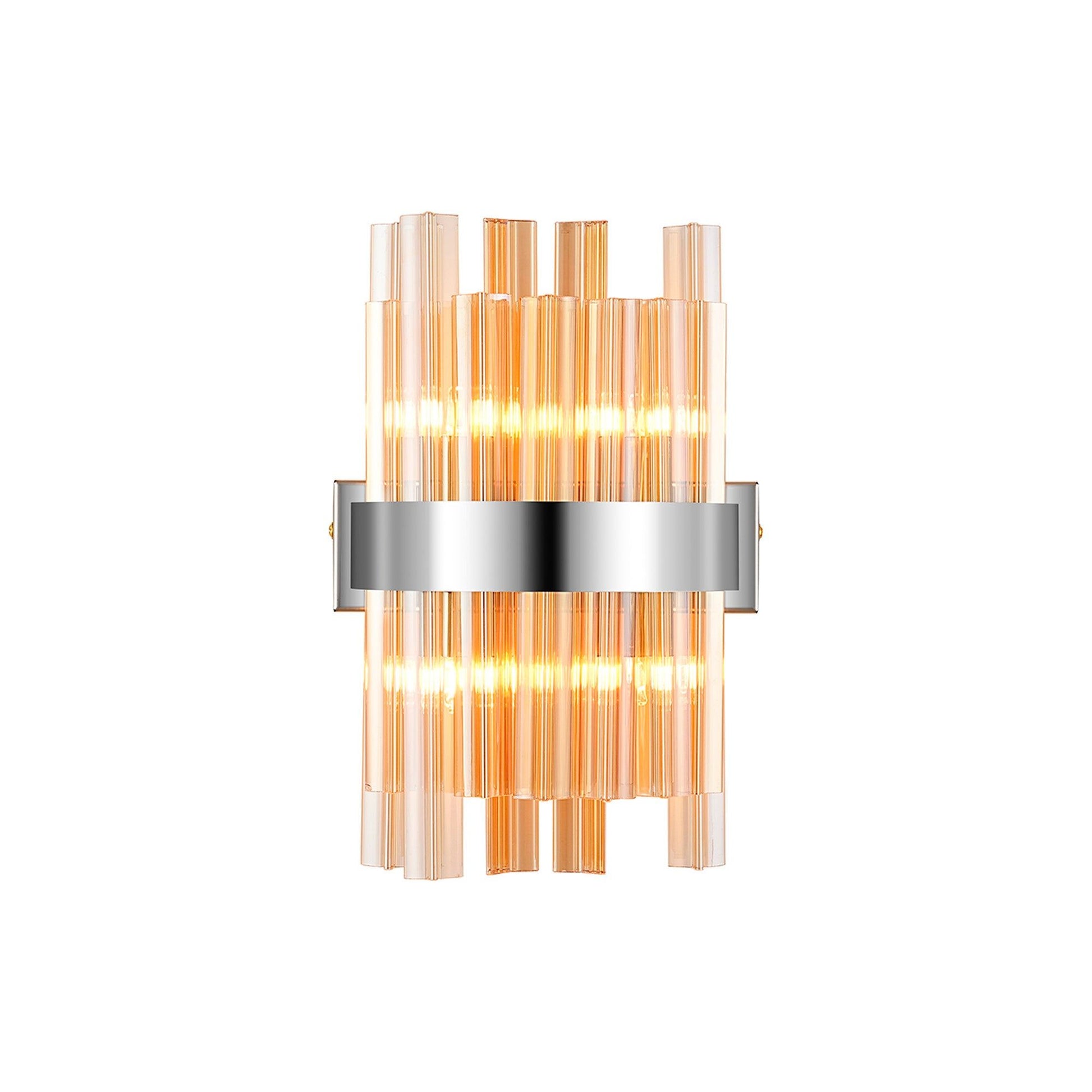 Bellina 4Lt Wall Light Nickel Amber