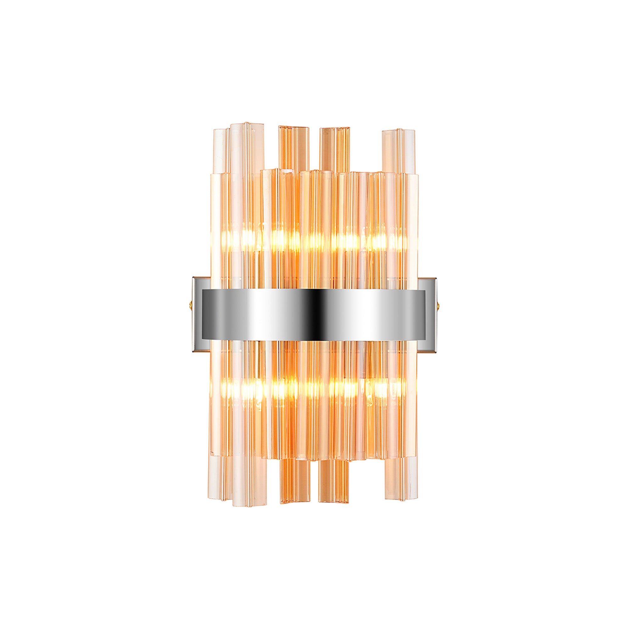 Bellina 4Lt Wall Light Nickel Amber