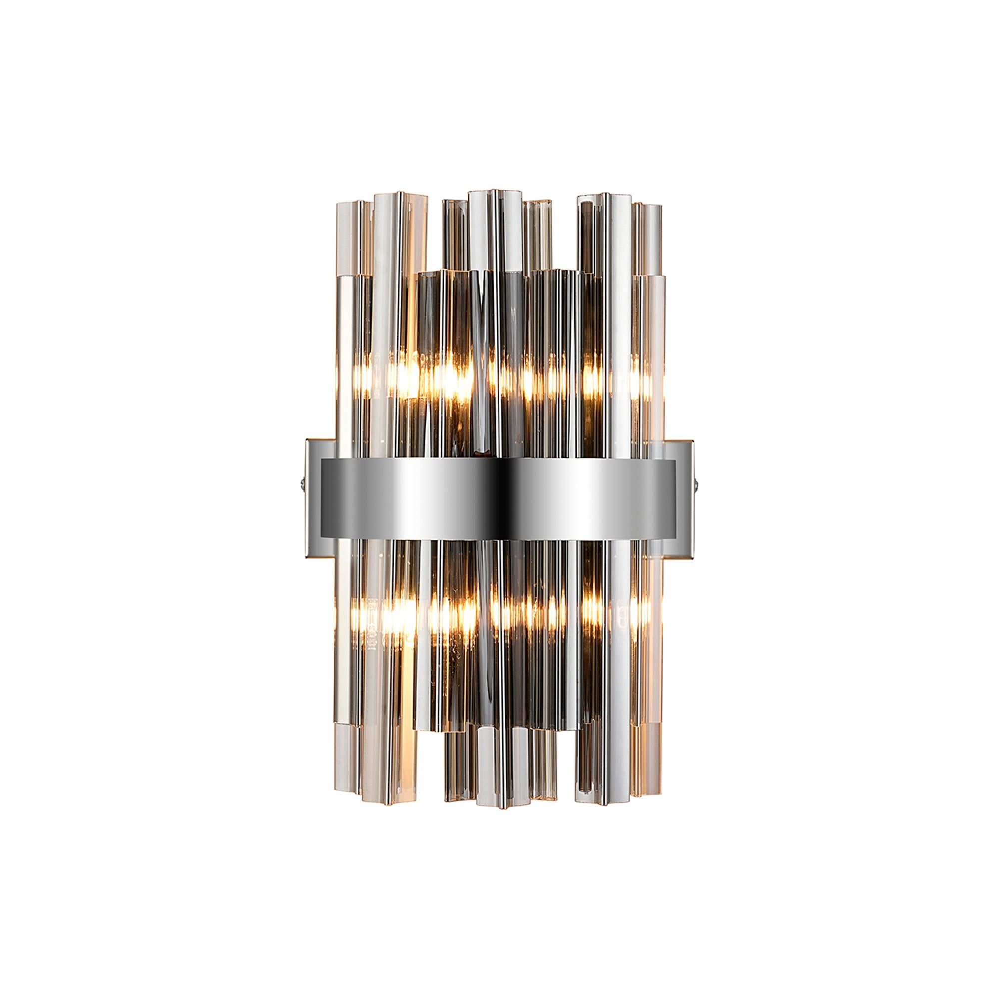 Bellina 4Lt Wall Light Nickel Smoke