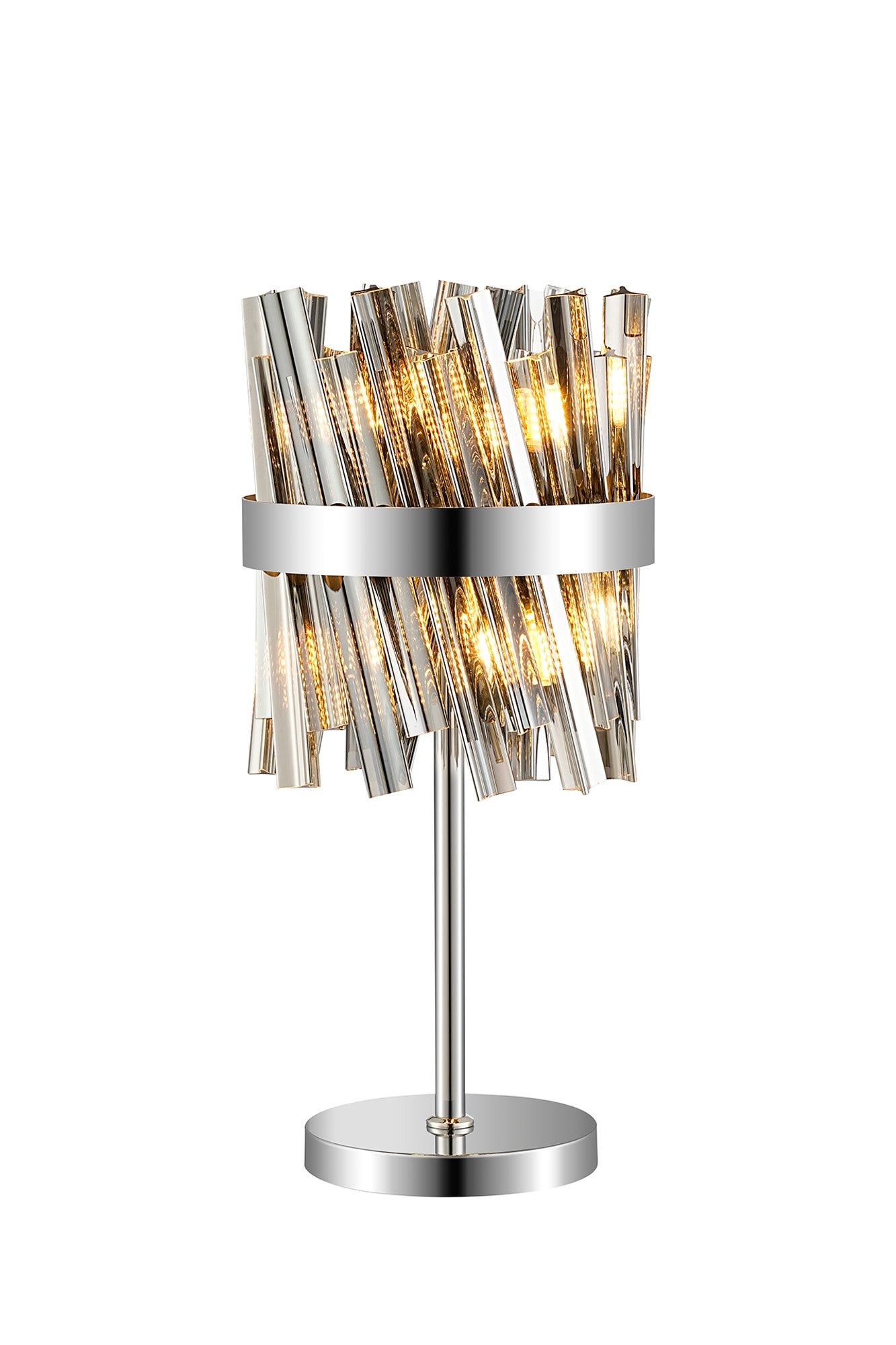 Bellina 6Lt Table Lamp Nickel Smoke