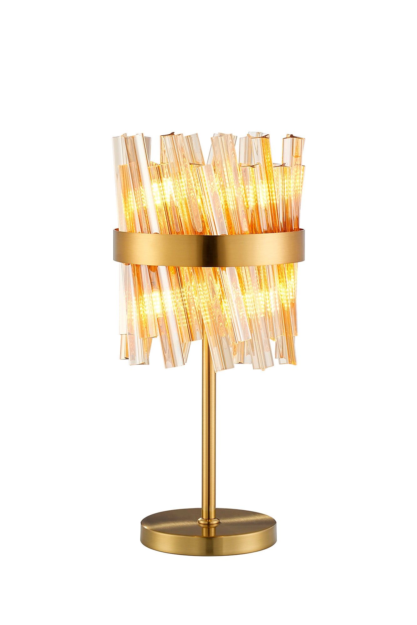 Bellina 6Lt Table Lamp Brass Amber