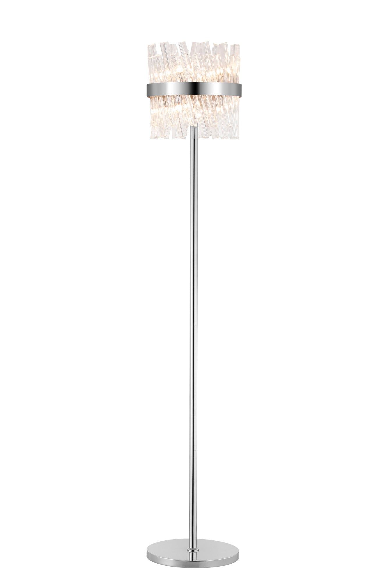 Bellina 8Lt Floor Lamp Nickel Clear