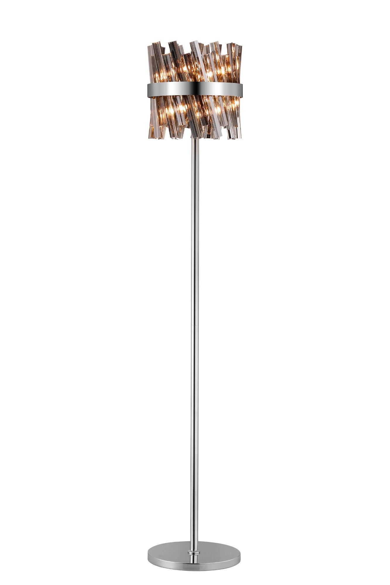 Bellina 8Lt Floor Lamp Nickel Smoke