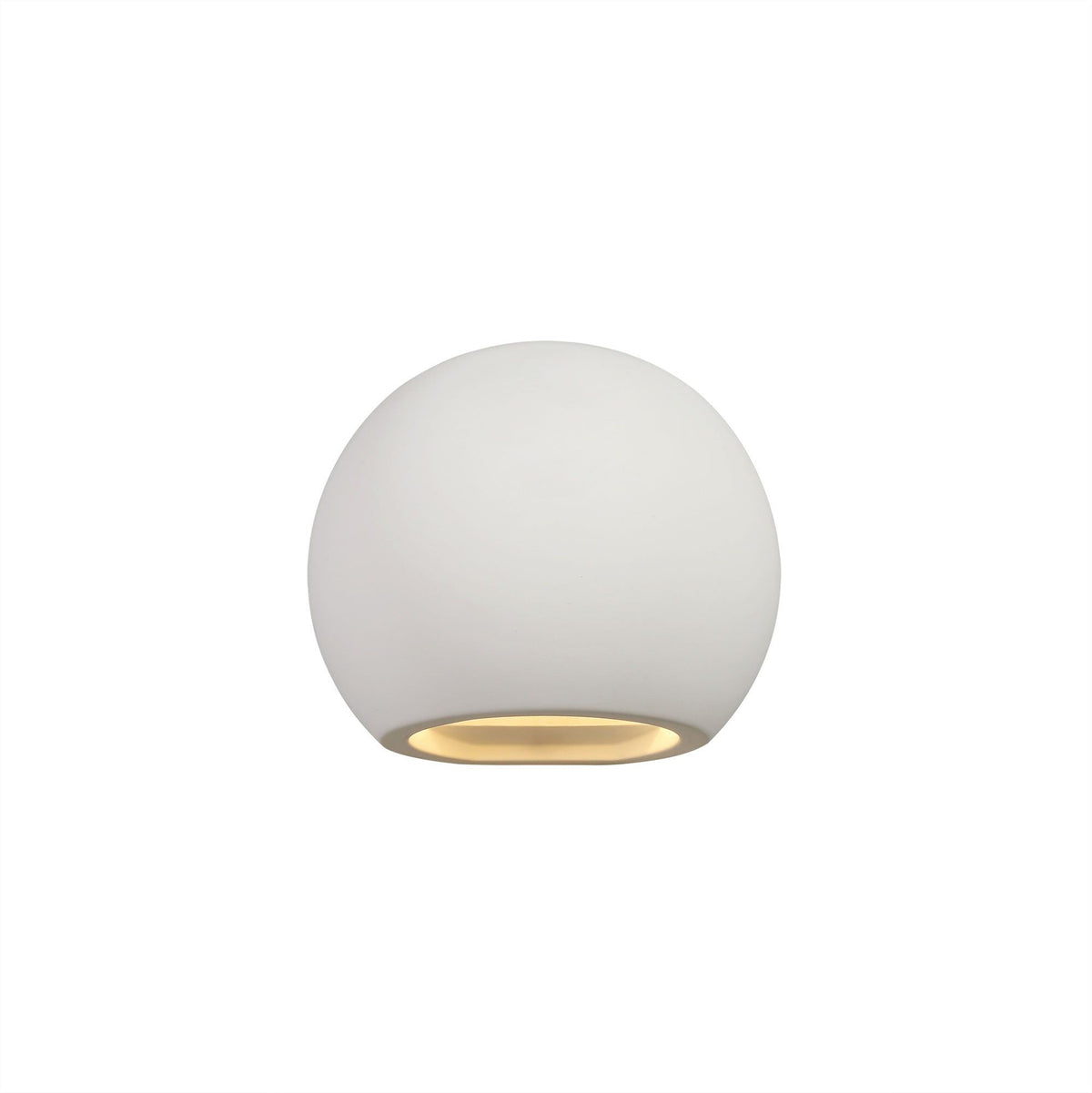 Adnonis Round Ball Up & Down Wall Lamp, 1 x G9, White Paintable Gypsum