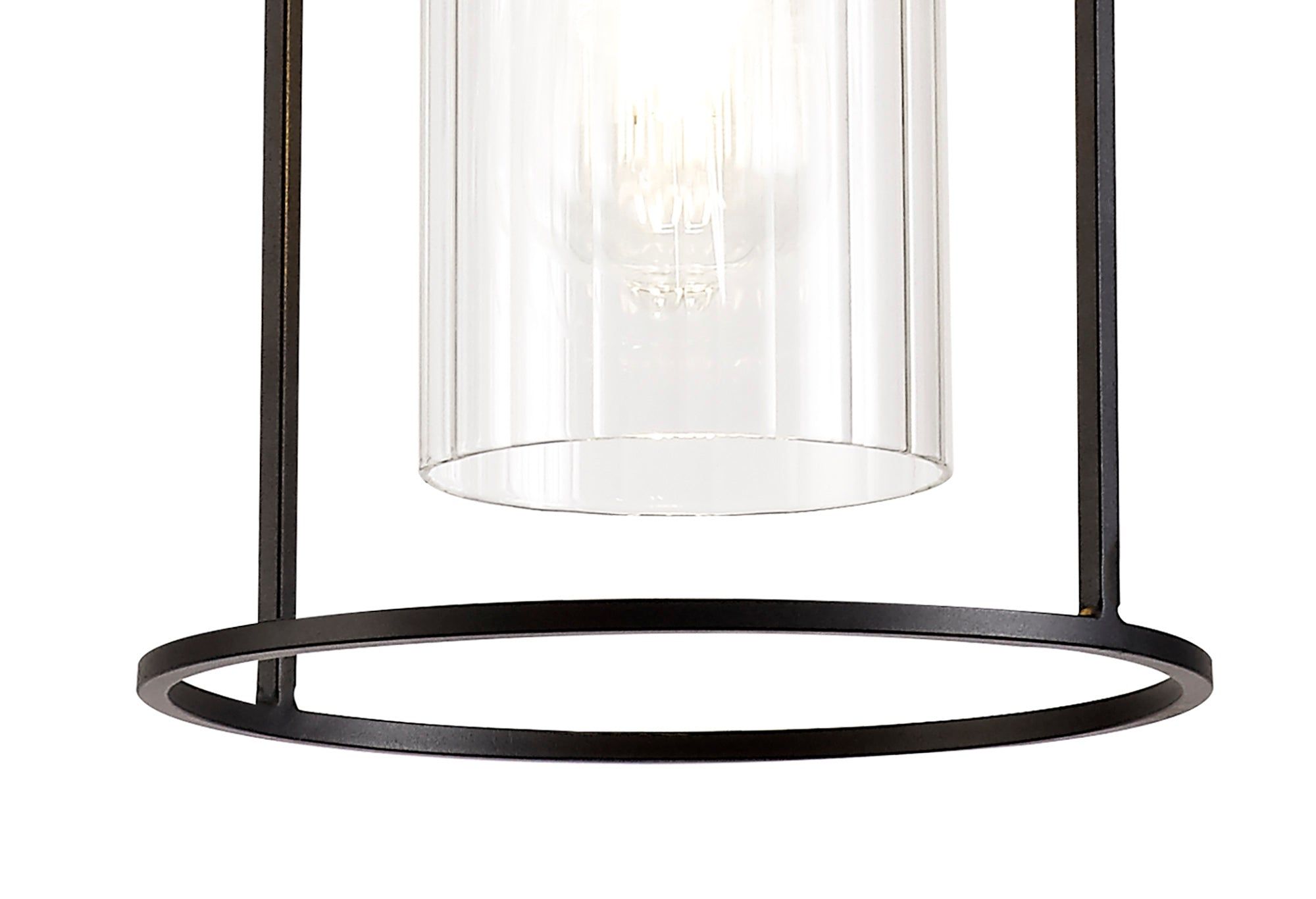 Beres Single Pendant, 1 Light E27, Black/Clear Glass