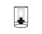 Beres Table Lamp, 1 Light E27, Black/Clear Glass