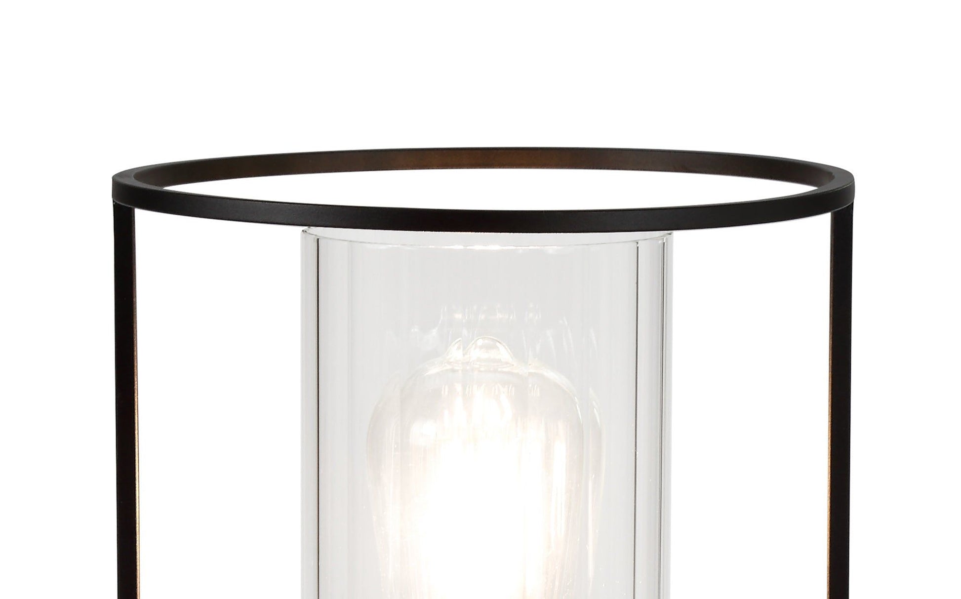 Beres Table Lamp, 1 Light E27, Black/Clear Glass