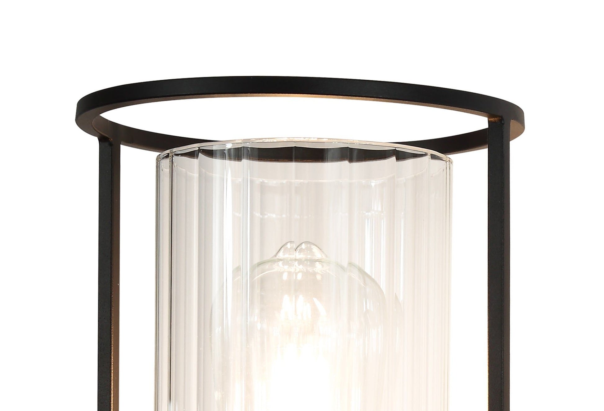 Beres Wall Light, 1 Light E27, Black/Clear Glass