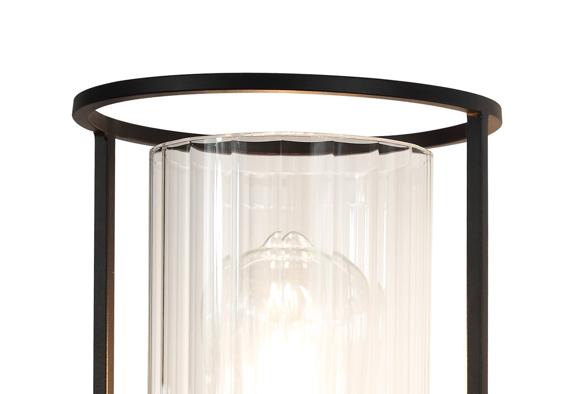 Beres Wall Light, 1 Light E27, Black/Clear Glass