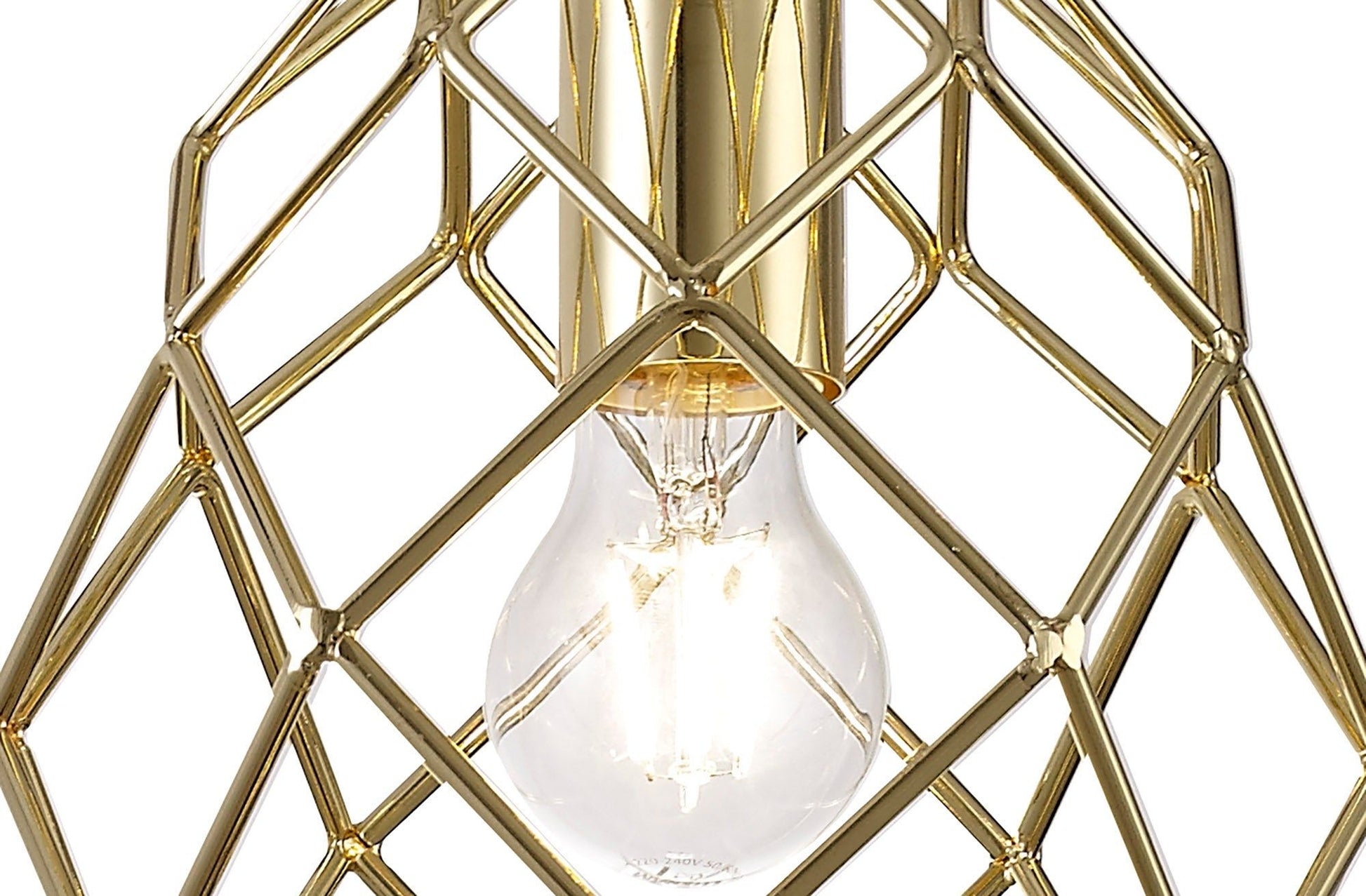 Bistreao Curved Cylinder Pendant, 1 x E27, Polished Brass