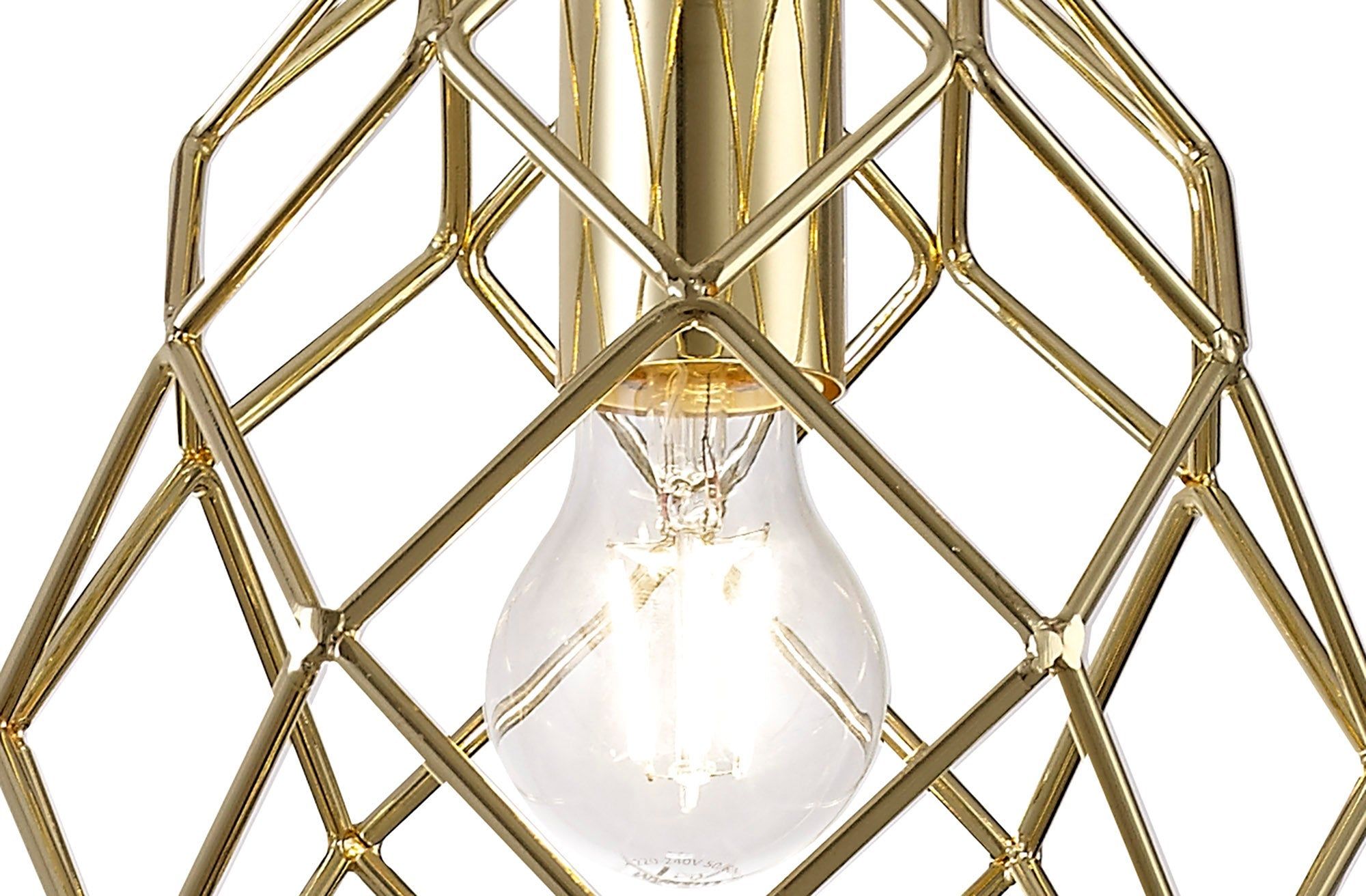 Bistreao Curved Cylinder Pendant, 1 x E27, Polished Brass