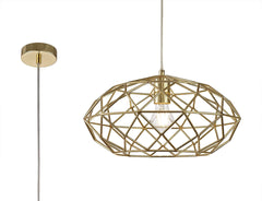 Bistreao Elliptical Sphere Pendant, 1 x E27, Polished Brass