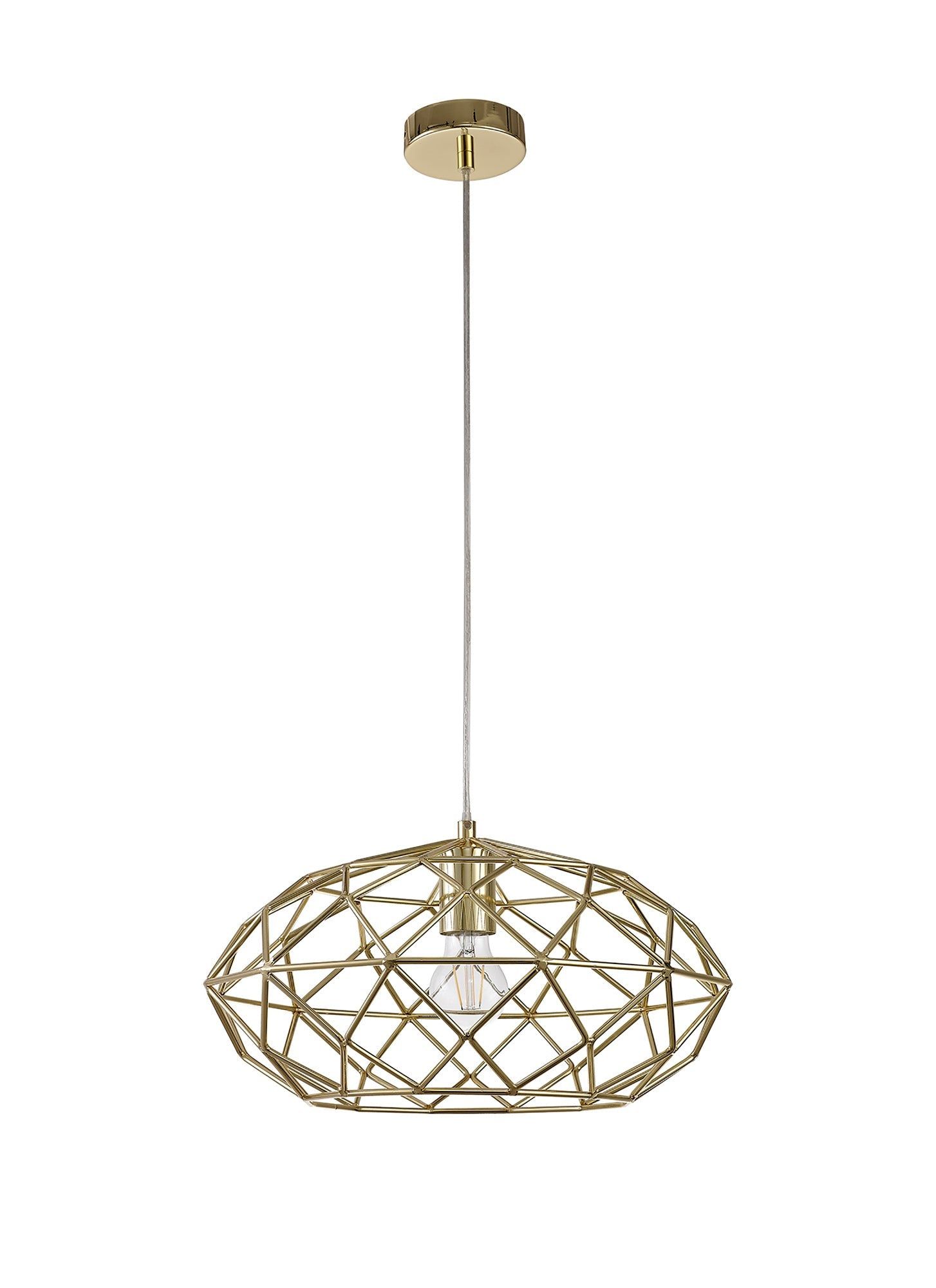 Bistreao Elliptical Sphere Pendant, 1 x E27, Polished Brass