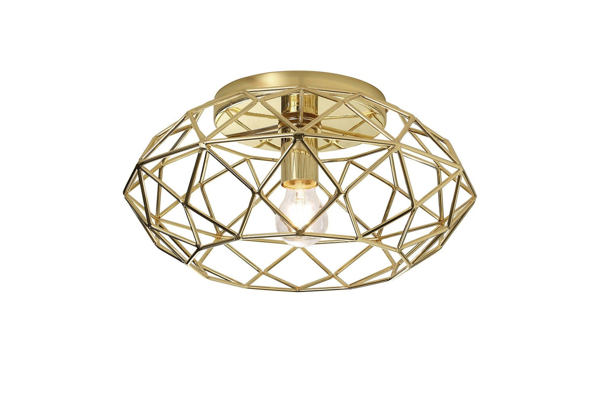 Bistreao Flush Ceiling, 1 x E27, Polished Brass