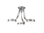 Blush 3 Led Flush Ceiling Light, 3 x 12W LED, 3000K, 2880lm, 3yrs Warranty - Silver & Polished Chrome IP20