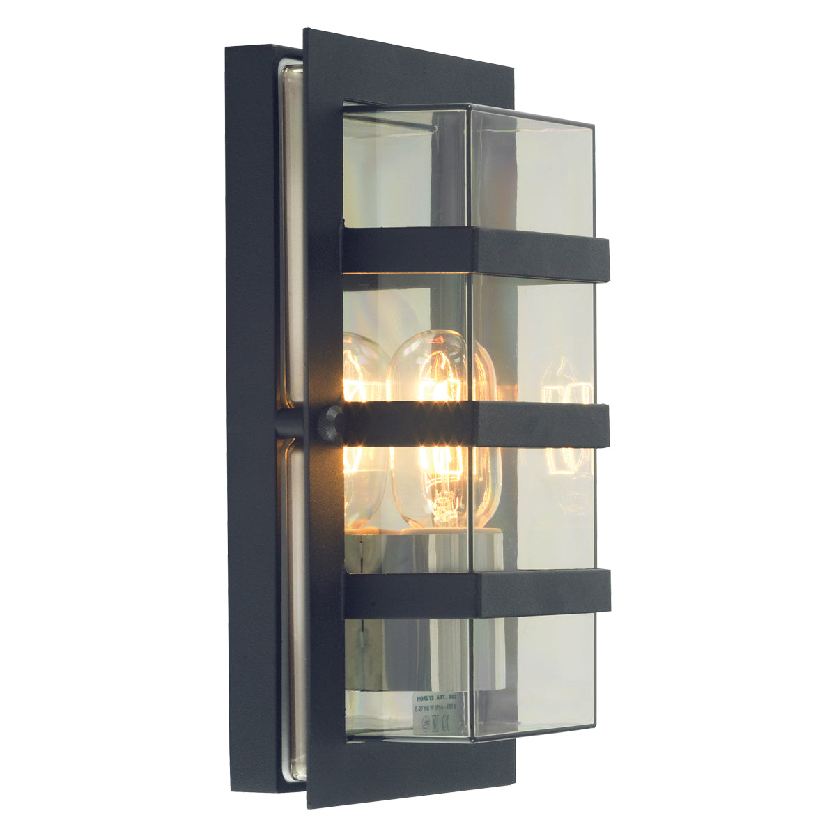Boden 1 Light Wall Light - Black With Clear/Opal Glass - Cusack Lighting