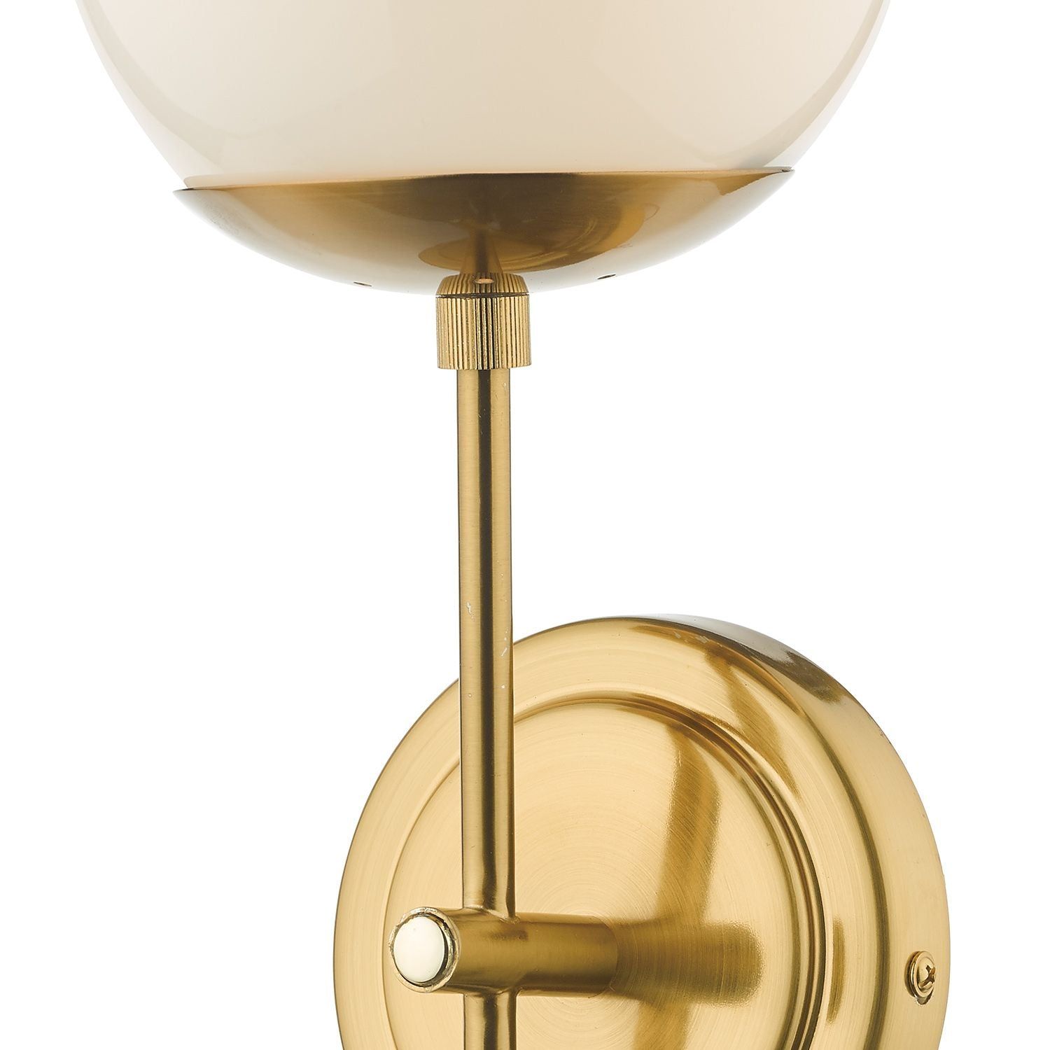 Dar Bombazine Wall Light - Natural Brass & Opal Glass IP20