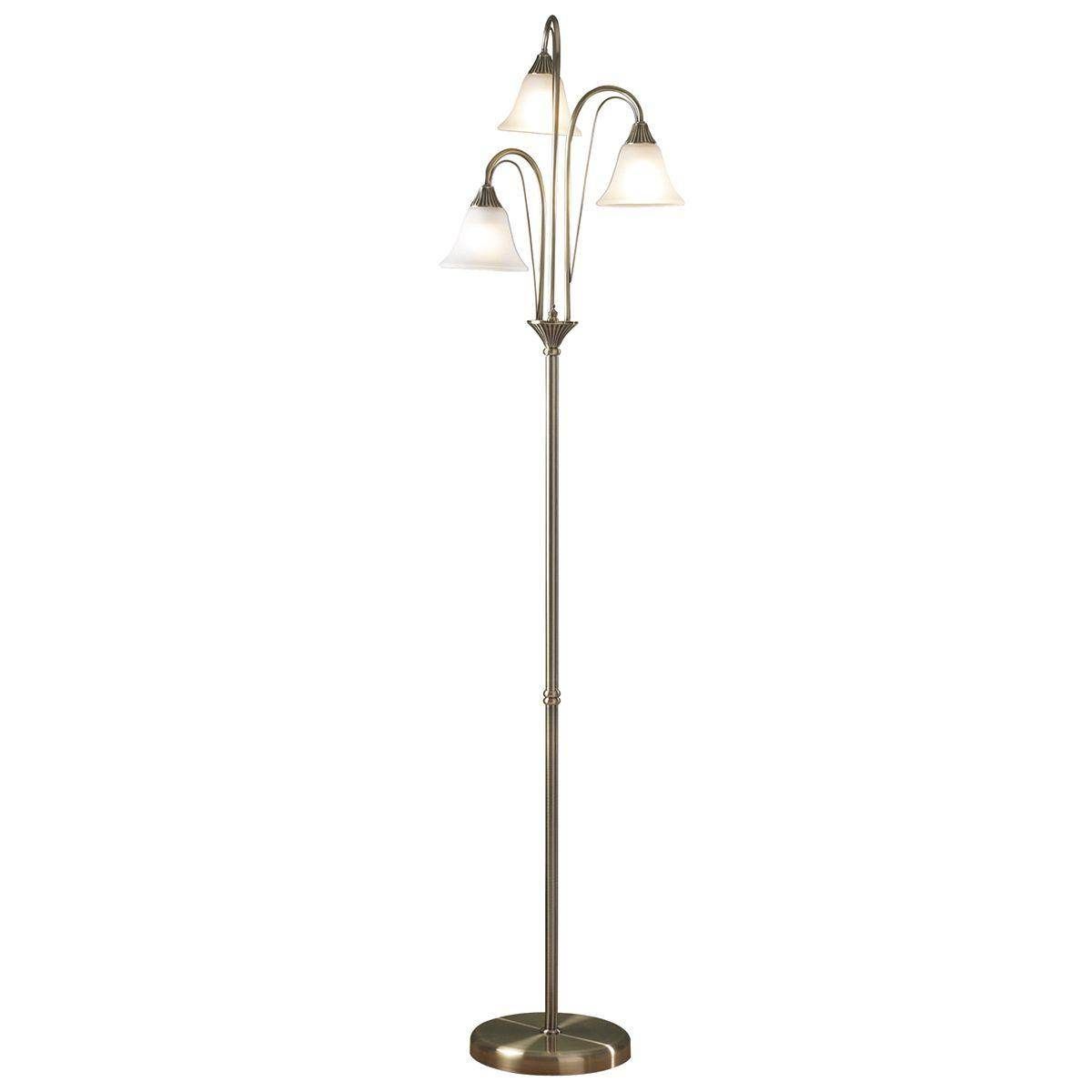 Dar Boston Floor Lamp Antique complete with Glass - Cusack Lighting